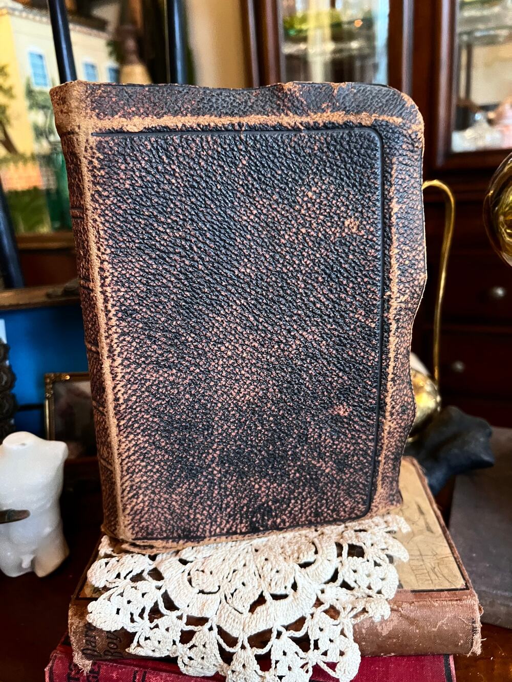 Antique Bible - Old & New Testament. Wrapped in Soft Black Leather , 1800s